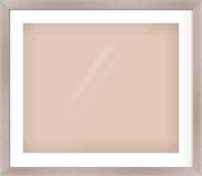 Brushed Silver & Black Sided Flat Frame for 60 × 50cm artwork, with Smooth White Single Mount