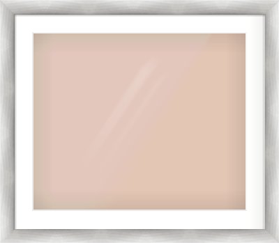 Silver Cushion Frame for 60 × 50cm artwork, with Smooth White Single Mount