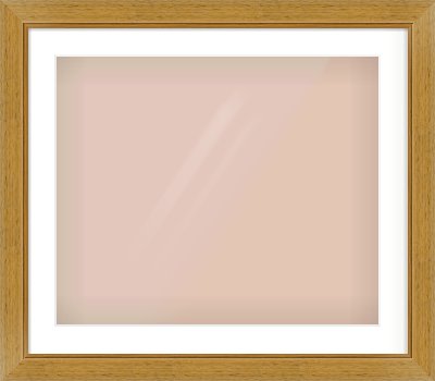 Gold Flat Frame for 600 × 500mm artwork, with Smooth White Single Mount