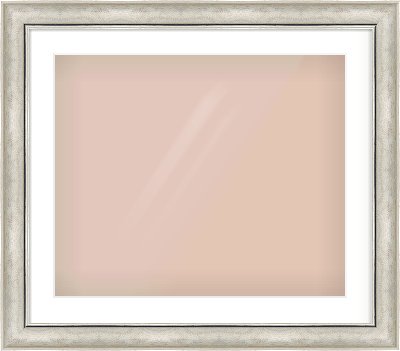 Silver Scoop Frame for 60 × 50cm artwork, with Smooth White Single Mount
