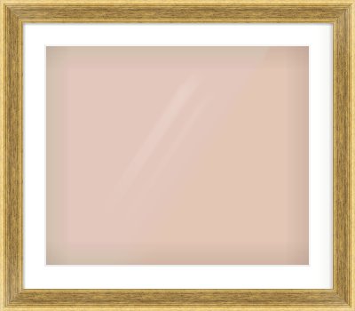 Gold Flat Frame for 600 × 500mm artwork, with Smooth White Single Mount