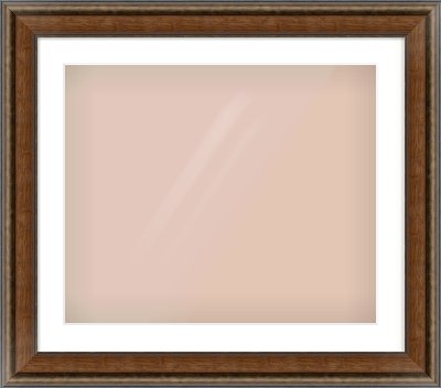 Walnut / Pewter Spoon Frame for 600 × 500mm artwork, with Smooth White Single Mount