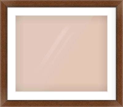 Brown Flat Frame for 600 × 500mm artwork, with Smooth White Single Mount