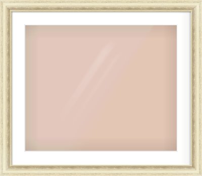 Ivory Distressed Frame for 600 × 500mm artwork, with Smooth White Single Mount