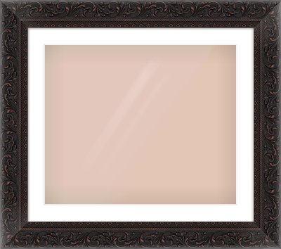 Black Reverse Frame for 600 × 500mm artwork, with Smooth White Single Mount