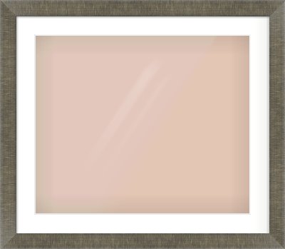 Brushed Pewter Flat Frame for 60 × 50cm artwork, with Smooth White Single Mount
