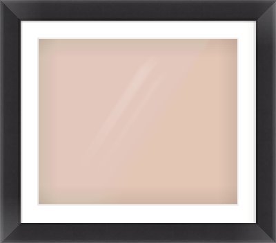 Black Flat Frame for 600 × 500mm artwork, with Smooth White Single Mount