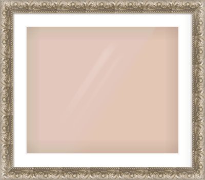 Silver Scoop Frame for 60 × 50cm artwork, with Smooth White Single Mount