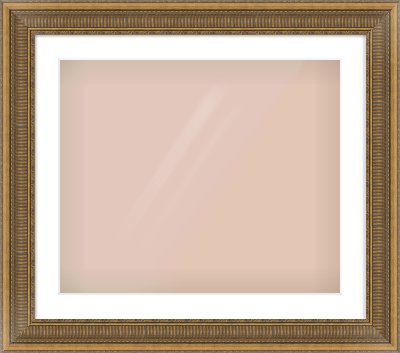 Gold Scoop Frame for 600 × 500mm artwork, with Smooth White Single Mount