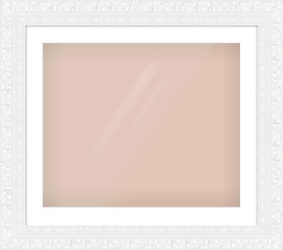 White Reverse Frame for 600 × 500mm artwork, with Smooth White Single Mount