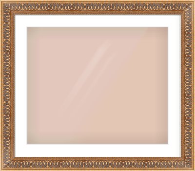 Gold Reverse Frame for 600 × 500mm artwork, with Smooth White Single Mount