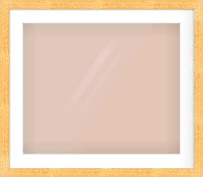 Oak Effect Flat Frame for 600 × 500mm artwork, with Smooth White Single Mount
