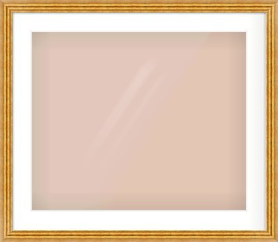 Gold Reverse Frame for 600 × 500mm artwork, with Smooth White Single Mount