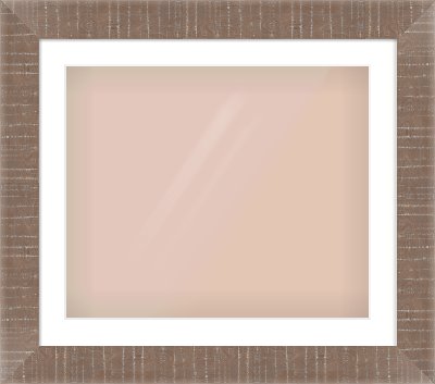 Rough Cut Effect Flat Frame for 600 × 500mm artwork, with Smooth White Single Mount