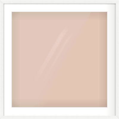 White Wood Grain Flat Frame for 60 × 60cm artwork, with Smooth White Single Mount