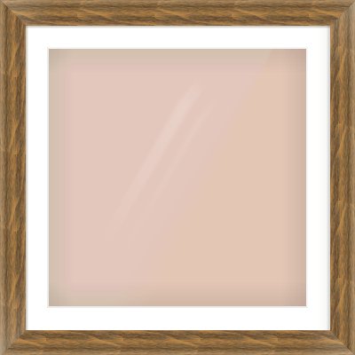 Characteristic Brown Flat Frame for 600 × 600mm artwork, with Smooth White Single Mount