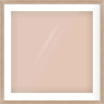Light Walnut Flat Frame for 600 × 600mm artwork, with Smooth White Single Mount