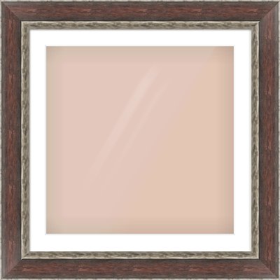 Brown Reverse Frame for 600 × 600mm artwork, with Smooth White Single Mount
