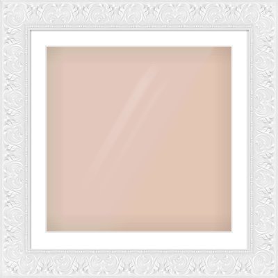 White Scoop Frame for 60 × 60cm artwork, with Smooth White Single Mount