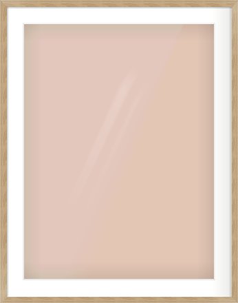 Oak Veneer Flat Frame for 60 × 80cm artwork, with Smooth White Single Mount