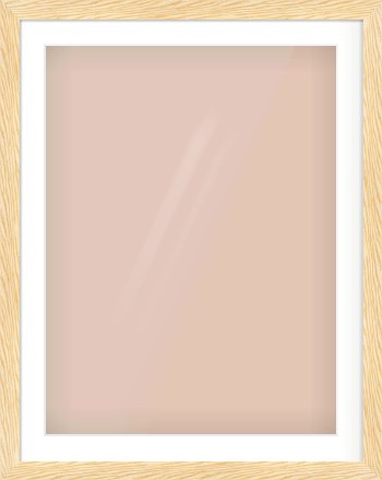 Natural Wood Reverse Frame for 60 × 80cm artwork, with Smooth White Single Mount