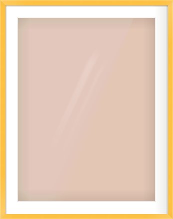 Yellow Paint Flat Frame for 60 × 80cm artwork, with Smooth White Single Mount