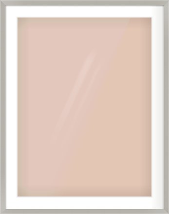 Grey Flat Frame for 60 × 80cm artwork, with Smooth White Single Mount