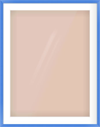 Light Blue Paint Flat Frame for 60 × 80cm artwork, with Smooth White Single Mount