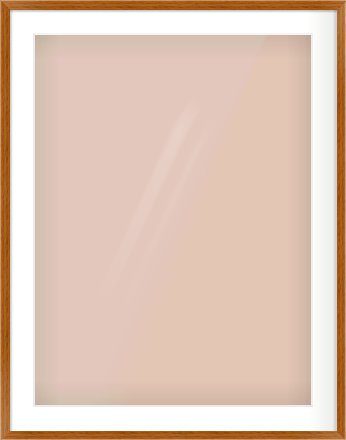 Natural Wood Flat Frame for 60 × 80cm artwork, with Smooth White Single Mount