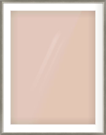 Silver Cushion Frame for 60 × 80cm artwork, with Smooth White Single Mount