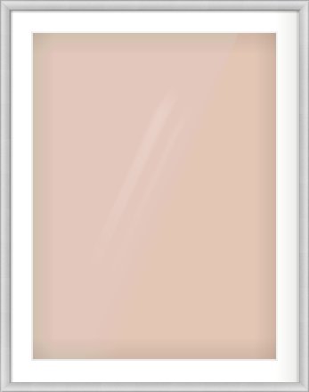 Silver Cushion Frame for 60 × 80cm artwork, with Smooth White Single Mount