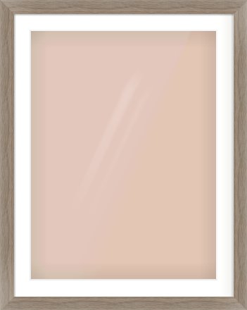 Grey Wood Flat Frame for 60 × 80cm artwork, with Smooth White Single Mount
