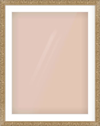 Light Brown Decorative Frame for 60 × 80cm artwork, with Smooth White Single Mount
