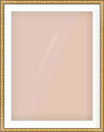 Gold Spoon Frame for 60 × 80cm artwork, with Smooth White Single Mount
