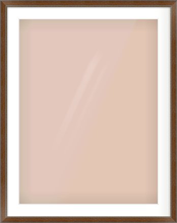 Walnut / Pewter Reverse Frame for 60 × 80cm artwork, with Smooth White Single Mount