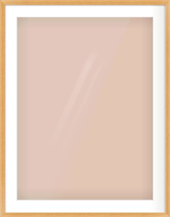 Oak Veneer Flat Frame for 60 × 80cm artwork, with Smooth White Single Mount