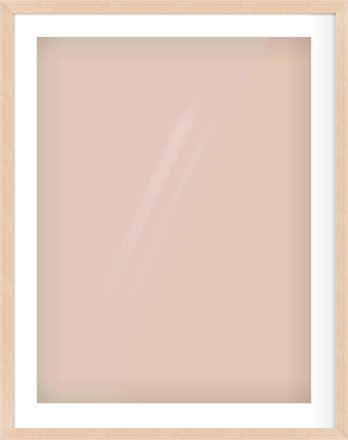 Light Oak Veneer Flat Frame for 60 × 80cm artwork, with Smooth White Single Mount