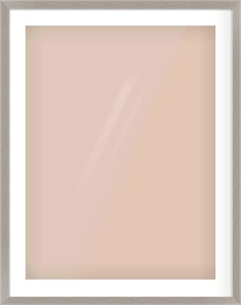 Grey Flat Frame for 60 × 80cm artwork, with Smooth White Single Mount