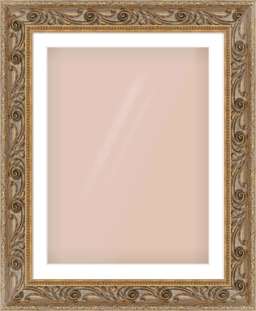 Gold Spoon Frame for 60 × 80cm artwork, with Smooth White Single Mount