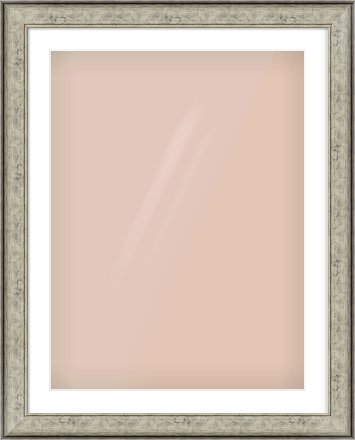 Silver Flat Frame for 60 × 80cm artwork, with Smooth White Single Mount