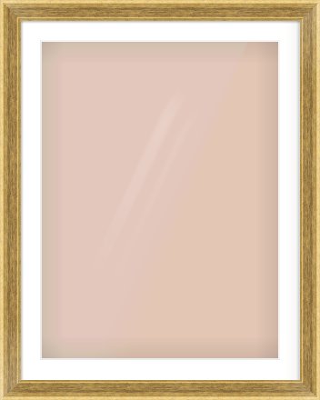 Gold Flat Frame for 60 × 80cm artwork, with Smooth White Single Mount