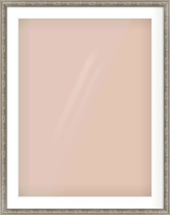 Silver Dome Frame for 60 × 80cm artwork, with Smooth White Single Mount