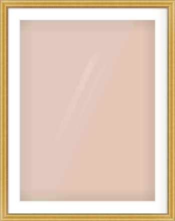 Gold Spoon Frame for 60 × 80cm artwork, with Smooth White Single Mount
