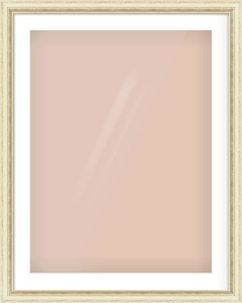 Ivory Distressed Frame for 60 × 80cm artwork, with Smooth White Single Mount