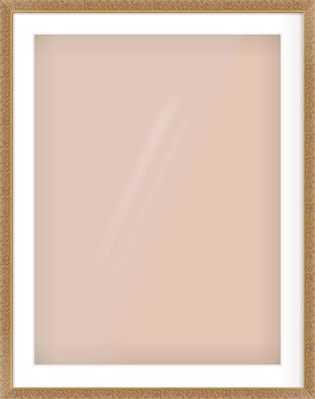 Gold Scoop Frame for 60 × 80cm artwork, with Smooth White Single Mount