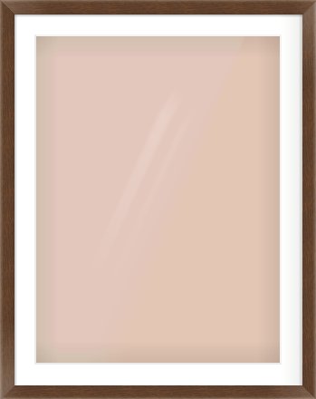 Brown Flat Frame for 60 × 80cm artwork, with Smooth White Single Mount