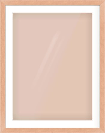 Oak Effect Flat Frame for 60 × 80cm artwork, with Smooth White Single Mount