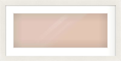 White Flat Frame for 24 × 9in artwork, with Smooth White Single Mount