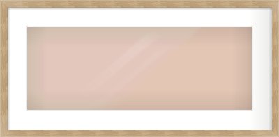 Oak Veneer Flat Frame for 24 × 9in artwork, with Smooth White Single Mount