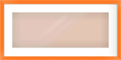 Orange Paint Flat Frame for 24 × 9in artwork, with Smooth White Single Mount